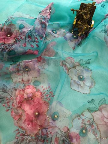 Trendy Very Soft Organza Silk Saree With Beautifull Digital Print saree Trendy Very Soft Organza Silk Saree With Beautifull Digital Print saree