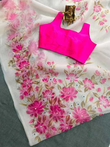 Fancy Bollywood Digital Printed Organza Saree Fancy Bollywood Digital Printed Organza Saree