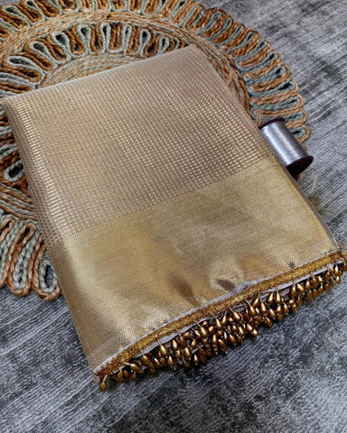 beautiful banarsi golden tissue silk saree with antic gold border beautiful banarsi golden tissue silk saree with antic gold border