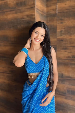 Winsome 1-Minute Ready To Wear Blue Georgette Saree