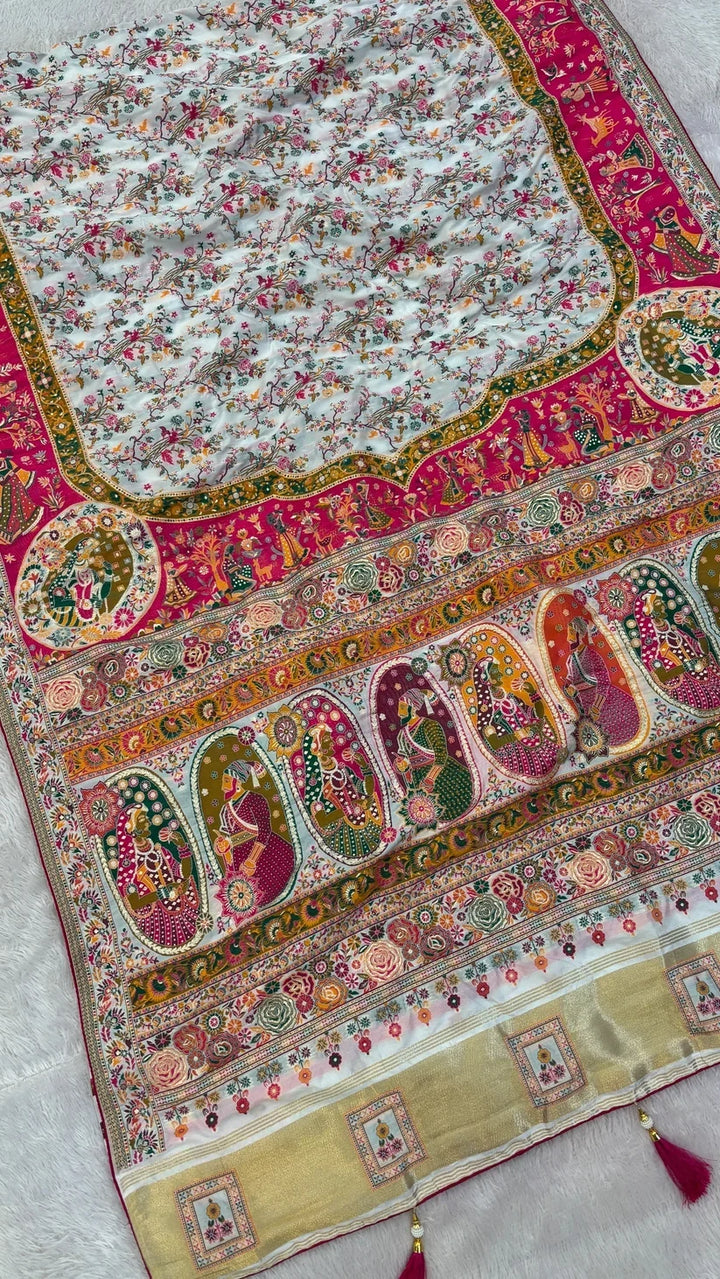 Rajwadi Pashmina Silk Saree