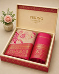 Elegant Floral Banarasi Silk Saree with Rich Zari Border & Pallu - PINK