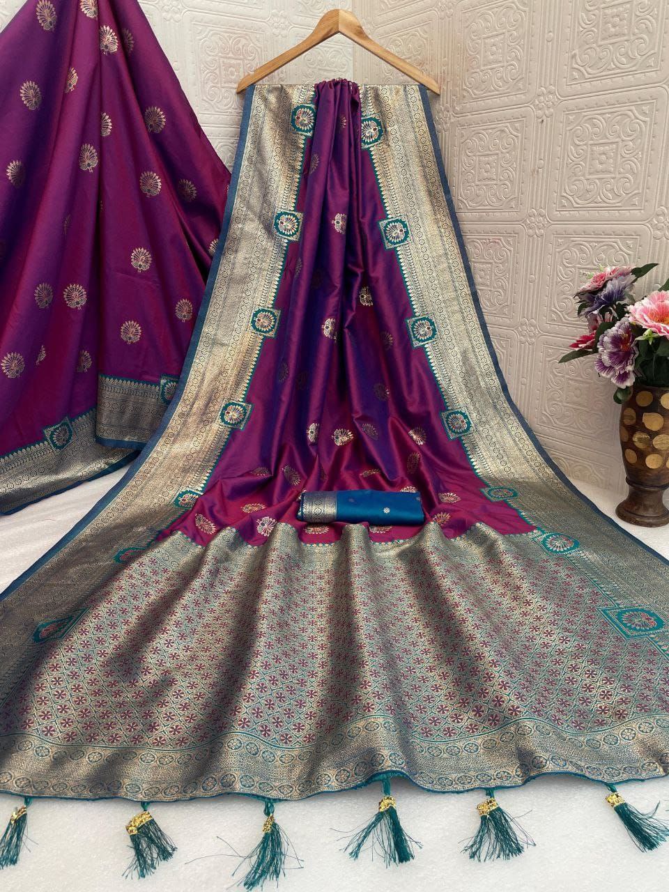 Regal Silk Saree with Grand Zari Work - WINE
