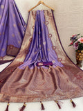 Regal Silk Saree with Grand Zari Work - LIGHT PURPLE