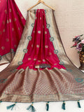 Regal  Silk Saree with Grand Zari Work - MAROON