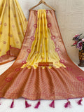 Regal Silk Saree with Grand Zari Work - LIGHT YELLOW