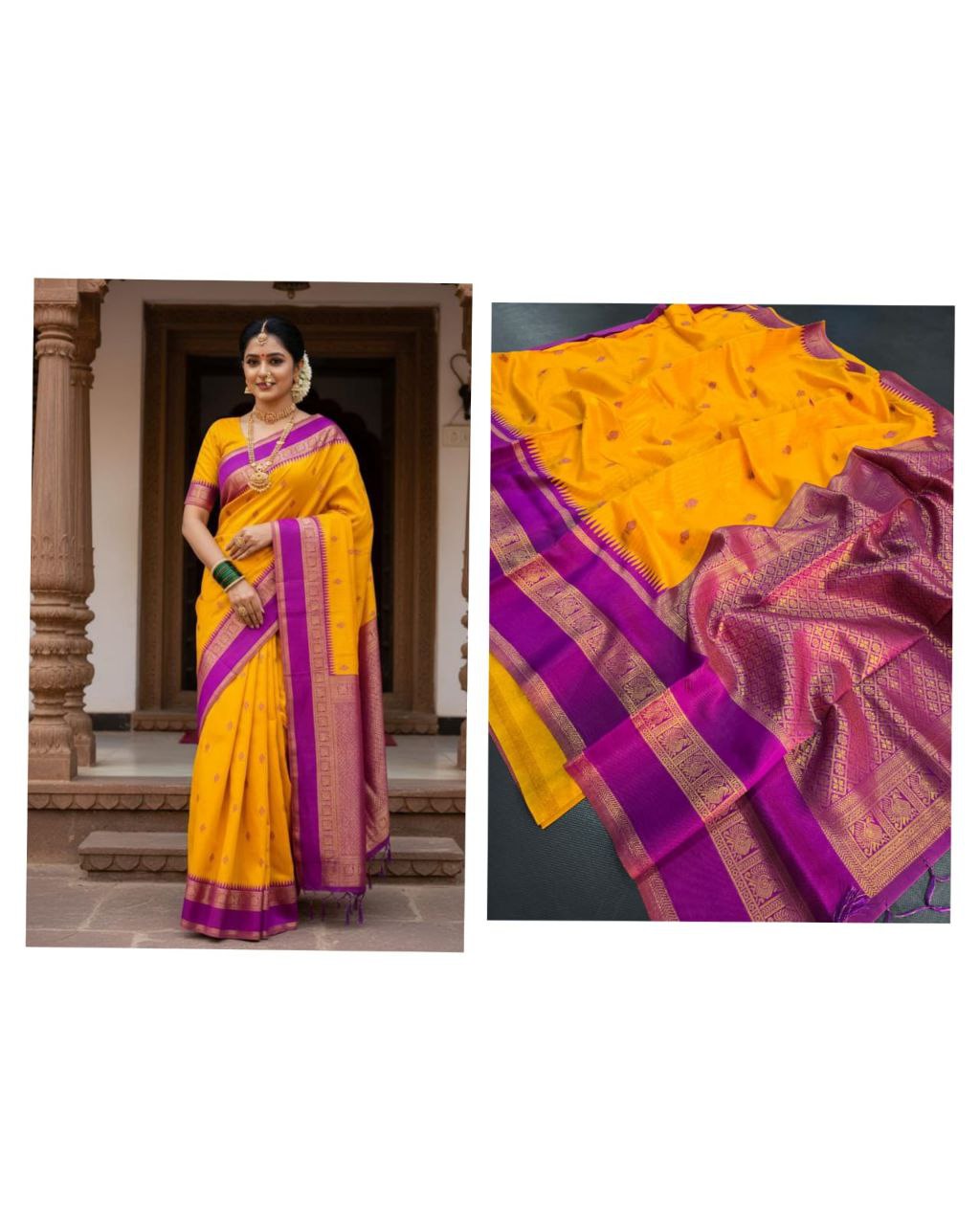 Gulmohar Premium Weave Saree ORENGE