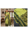 Gulmohar Premium Weave Saree MAHENDI