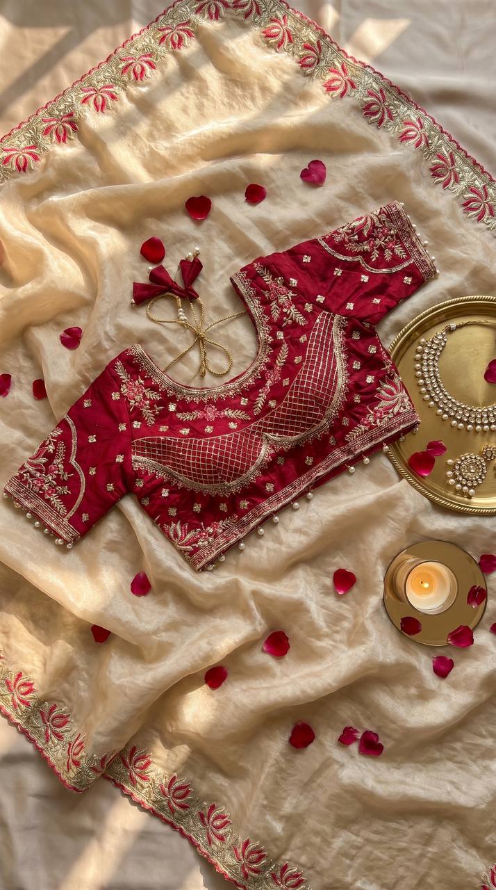 Royal Golden Tissue Silk Saree with Intricate Embroidered Border