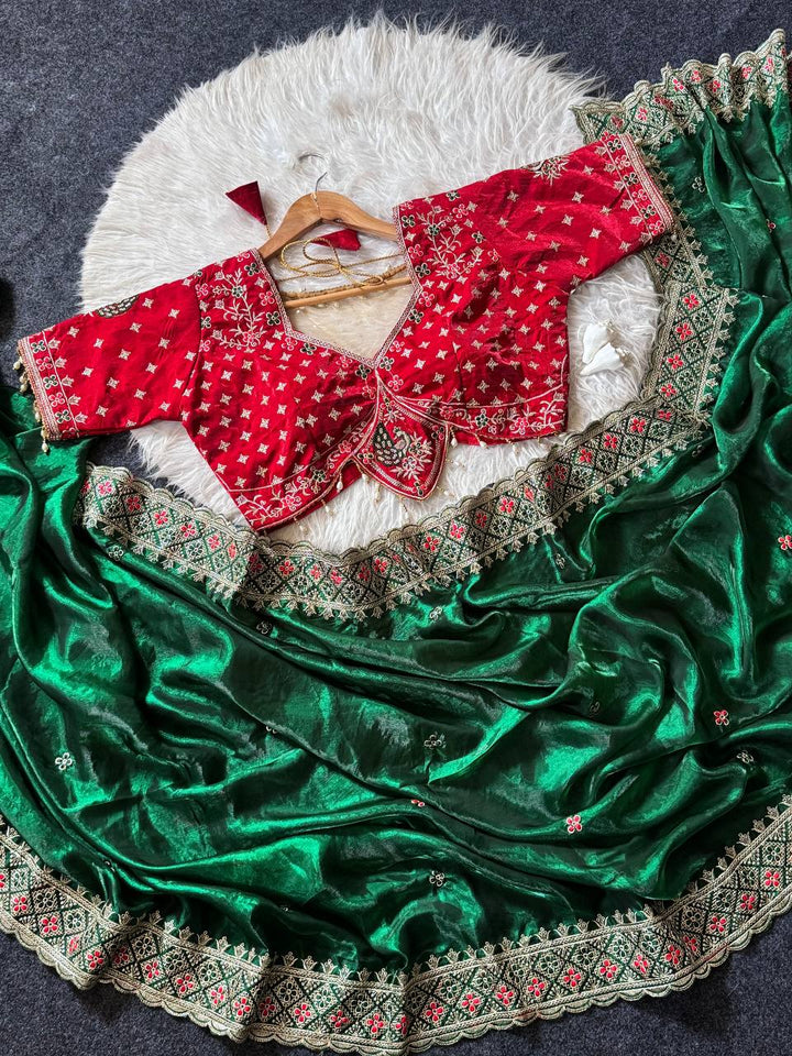 Panna Gulab Heritage Silk Saree
