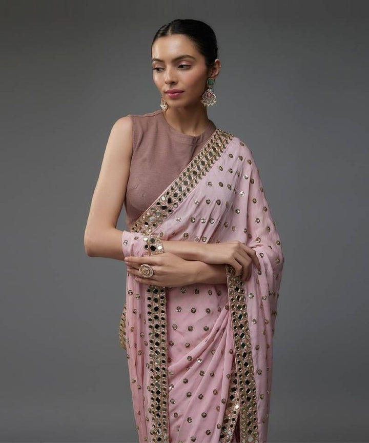 Aarohi Mirror Lace Designer Saree