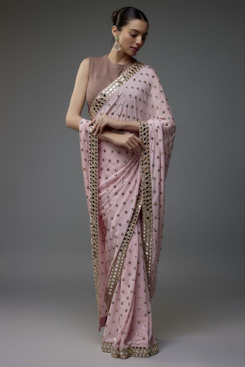 Aarohi Mirror Lace Designer Saree