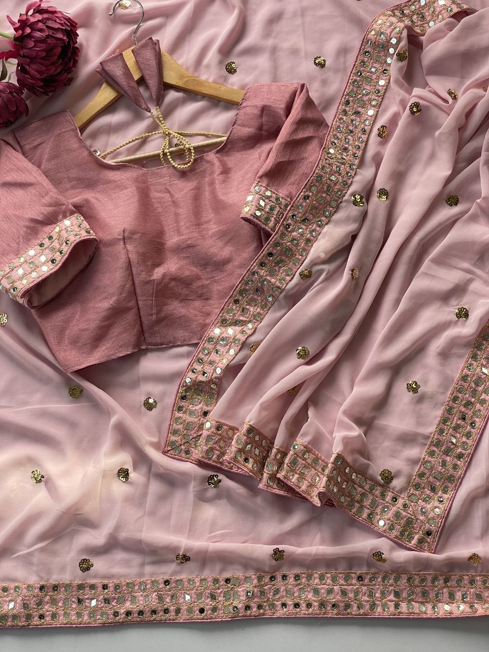 Aarohi Mirror Lace Designer Saree