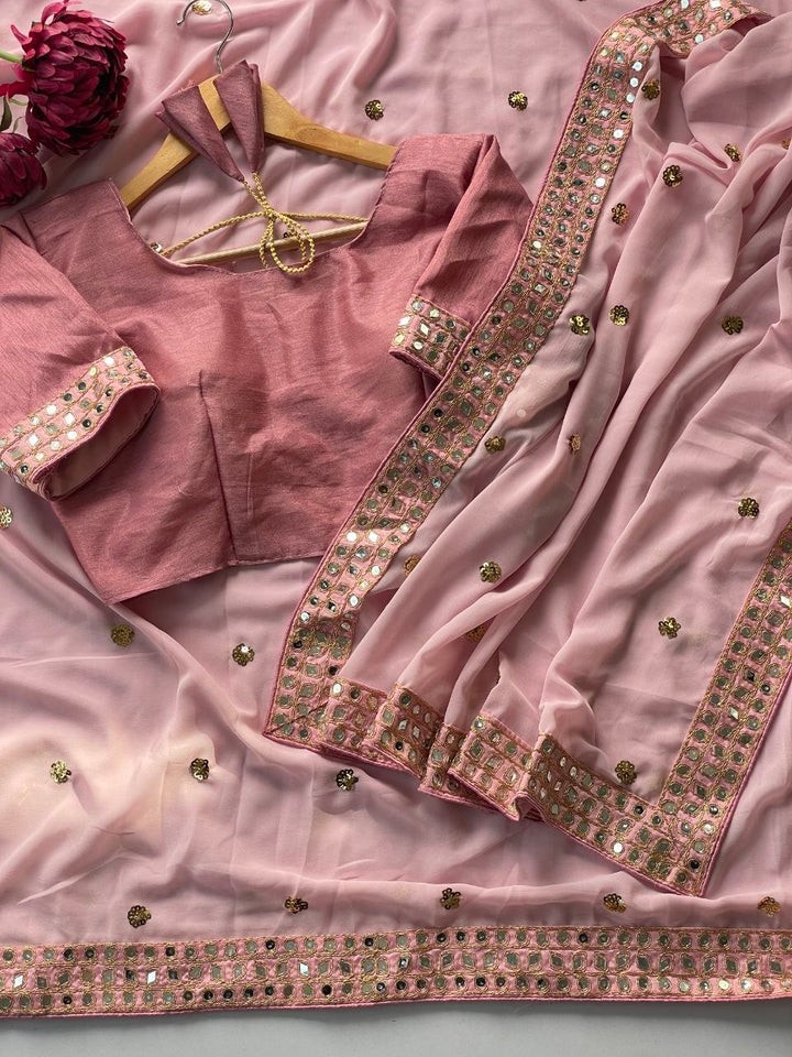 Aarohi Mirror Lace Designer Saree