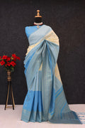 Royal Magenta & Midnight Black Heritage Silk Saree with Antique Gold Zari Border - SKY