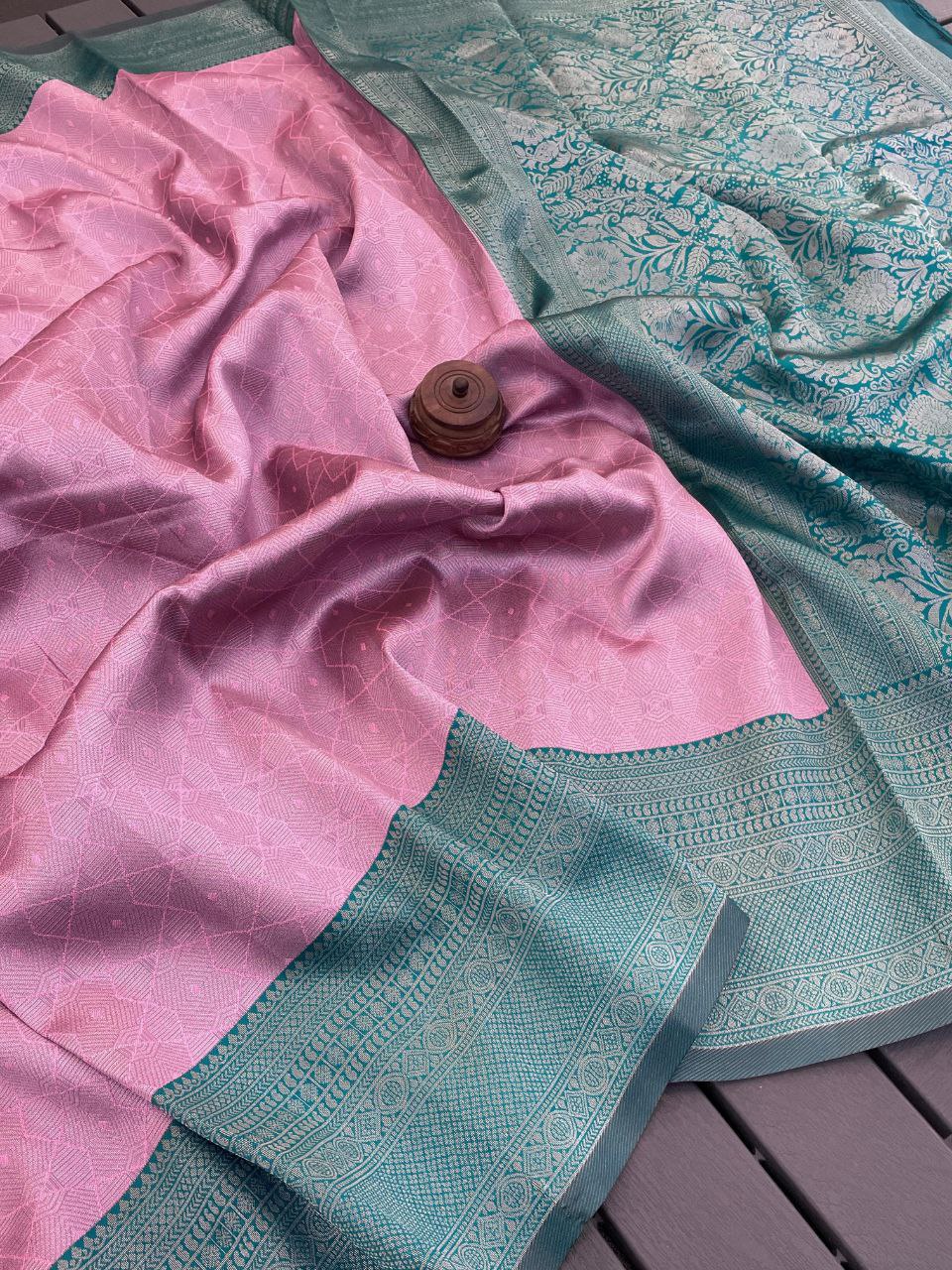 ✨ Royal Kanjivaram Silk Banarasi pink  Saree Collection ✨