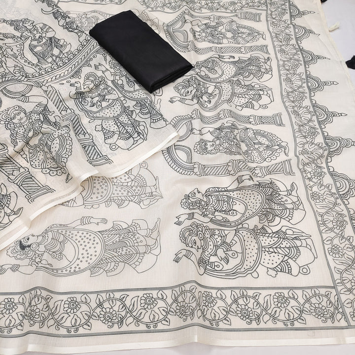 Timeless Kalamkari Elegance in Soft Linen Cotton