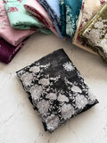 Royal Black Floral Embroidered Designer Saree with Lace Border
