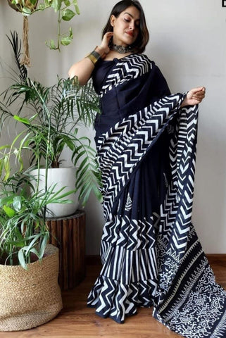 Printed, Floral Print Daily Wear Chiffon Saree