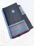 Elegant Aura Silk Saree with Rich Zari Weaving Border & Unstitched Blouse –BLACK