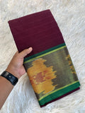 Graceful Handloom Style Cotton Silk Saree - WINE