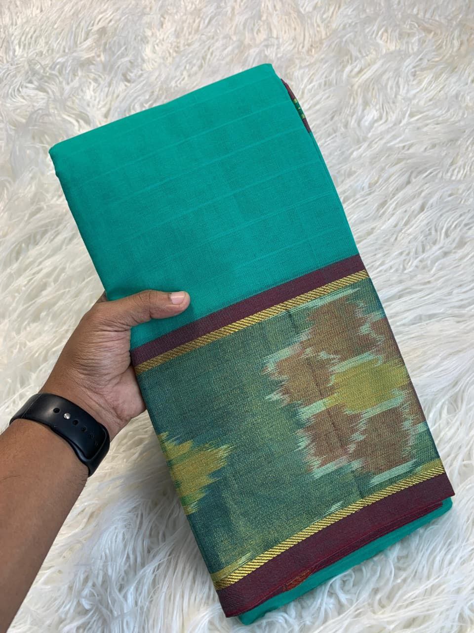 Graceful Handloom Style Cotton Silk Saree - SKY