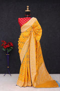 Traditional Paithani Soft Silk Saree with Elegant Pashmina Butti Weaving - YELLOW