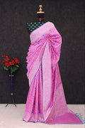 Traditional Paithani Soft Silk Saree with Elegant Pashmina Butti Weaving - PINK