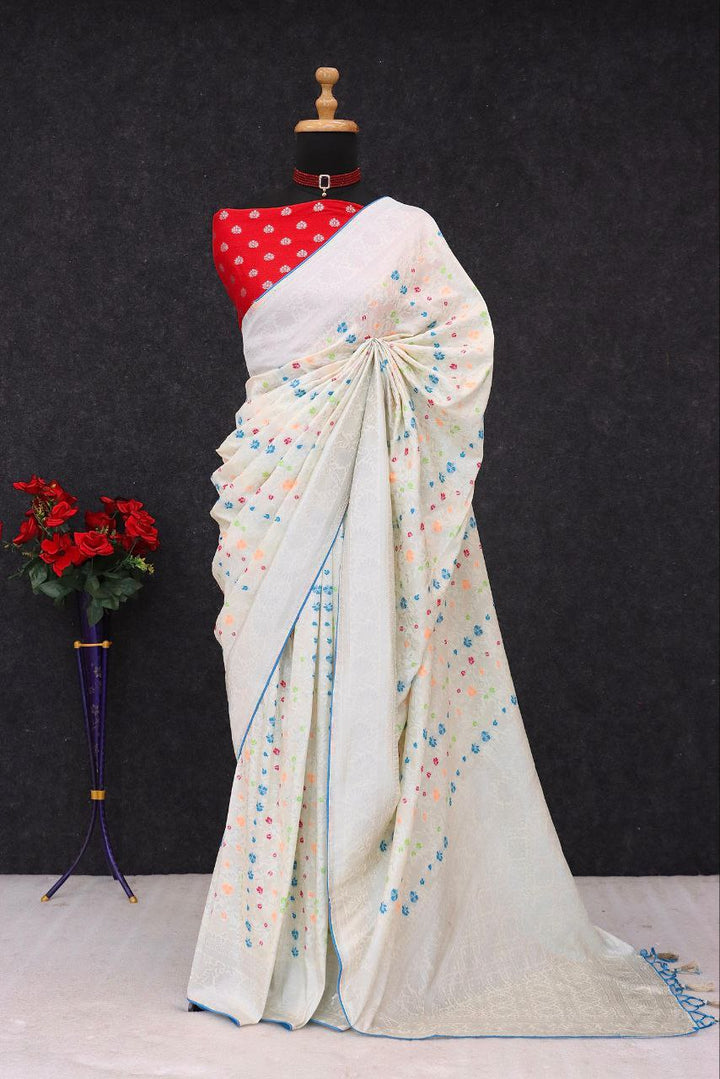 Traditional Paithani Soft Silk Saree with Elegant Pashmina Butti Weaving -SKY