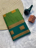 Contrast Border Traditional Silk Saree GREEN