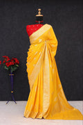 Designer Stapul Silk Saree With Rich Pallu - YELLOW