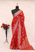 Designer Stapul Silk Saree With Rich Pallu - RED