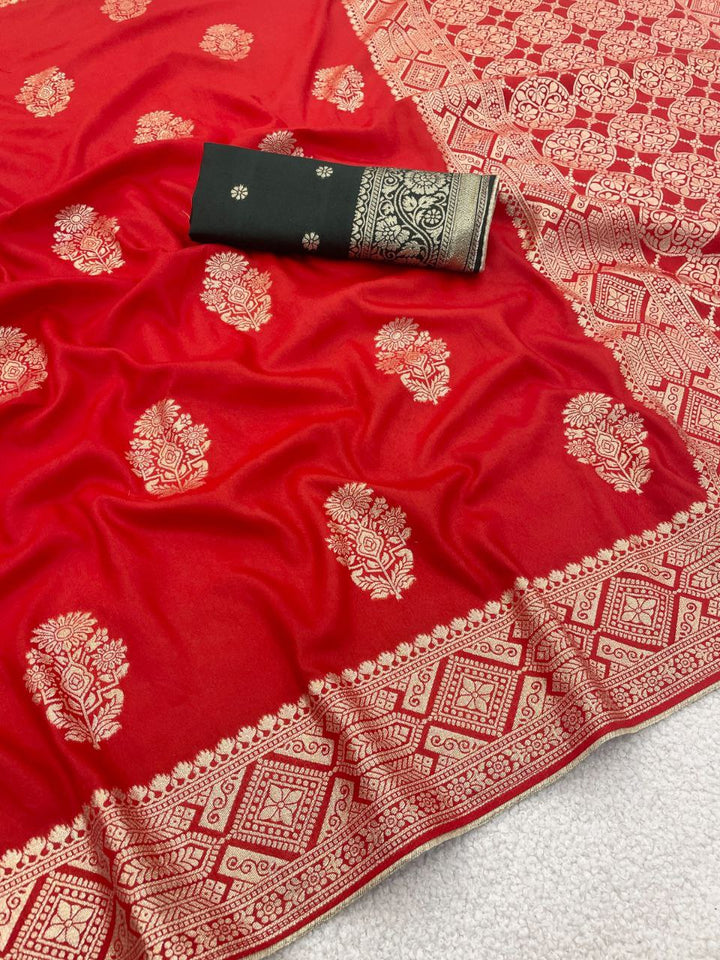 Designer Stapul Silk Saree With Rich Pallu - RED