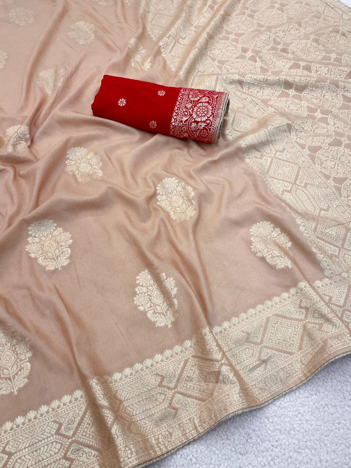 Designer Stapul Silk Saree With Rich Pallu - CREAM