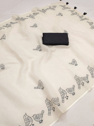 Sparrow Grace Linen Cotton Saree