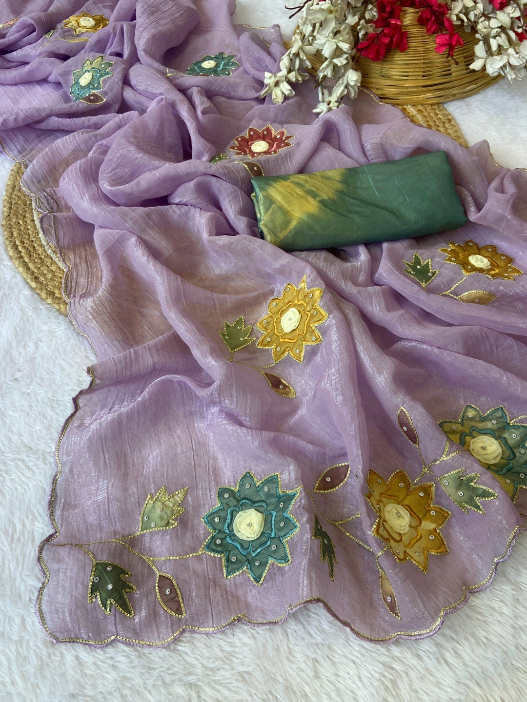 Boutique Collection Handwork Saree - PURPLE