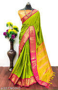 Premium Pura Aura Soft Silk Paithani Saree with Rich Traditional Weaving - PARROT