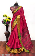 Premium Pura Aura Soft Silk Paithani Saree with Rich Traditional Weaving - RANI PINK