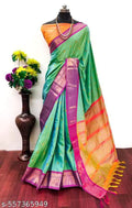 Premium Pura Aura Soft Silk Paithani Saree with Rich Traditional Weaving - GREEN