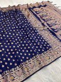 Regal Heritage Woven Saree with Intricate Floral Border and Grand Traditional Pallu - PURPLE