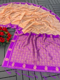 Elegant Kalyani Cotton Silk Saree with Gold Jari Weaving - CREAM