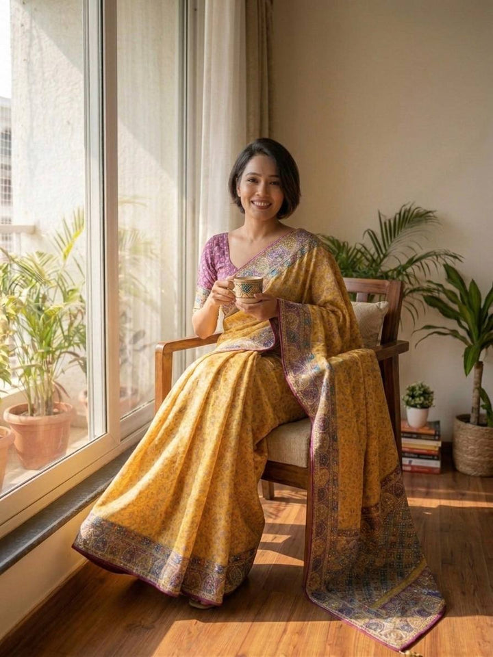 Royal Mirror Grace Soft Chinnon Designer Saree