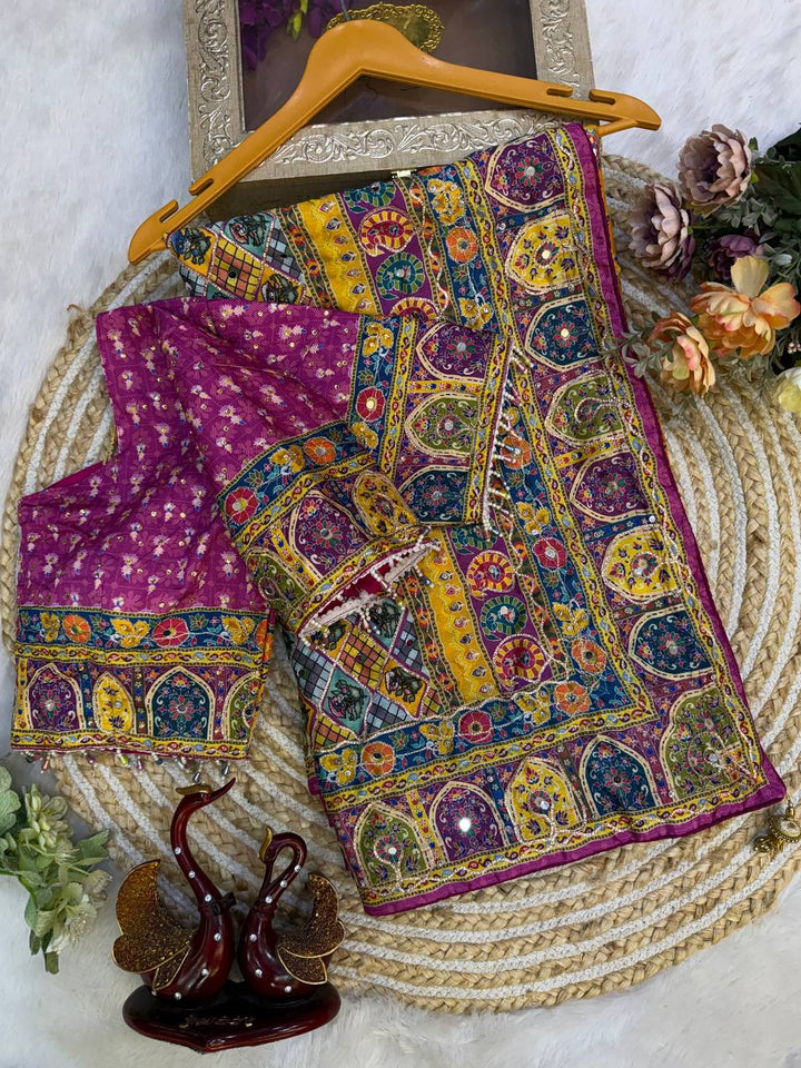 Royal Mirror Grace Soft Chinnon Designer Saree