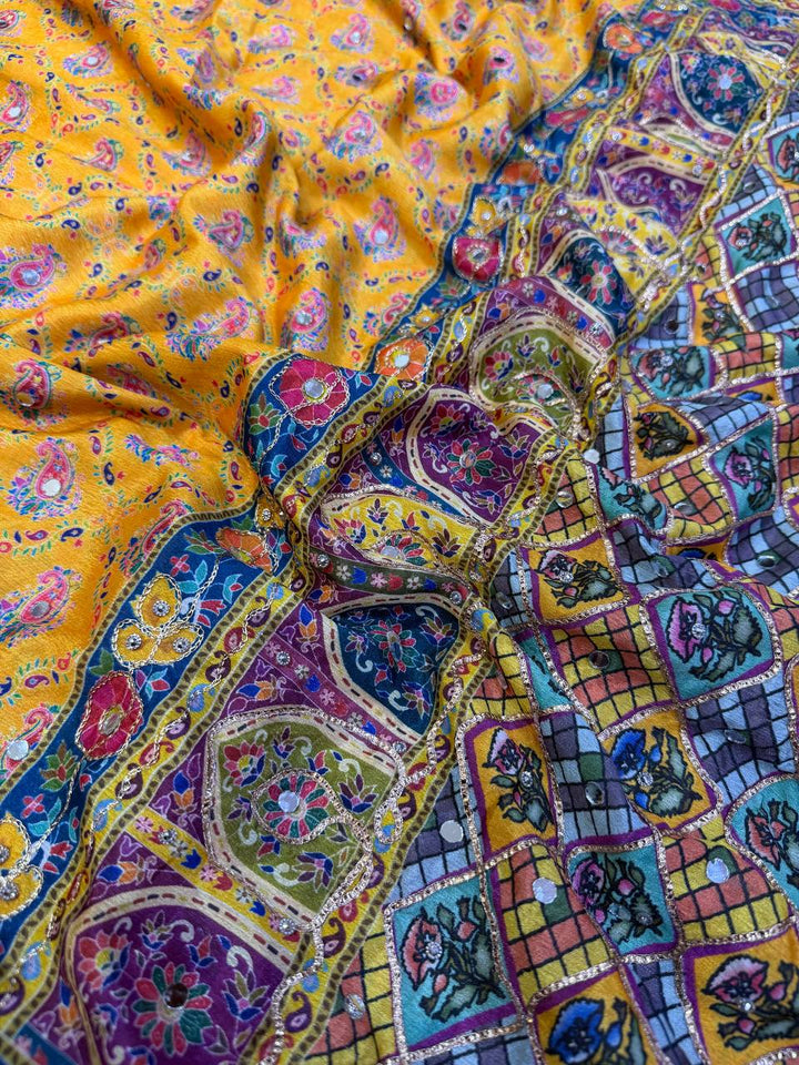 Royal Mirror Grace Soft Chinnon Designer Saree