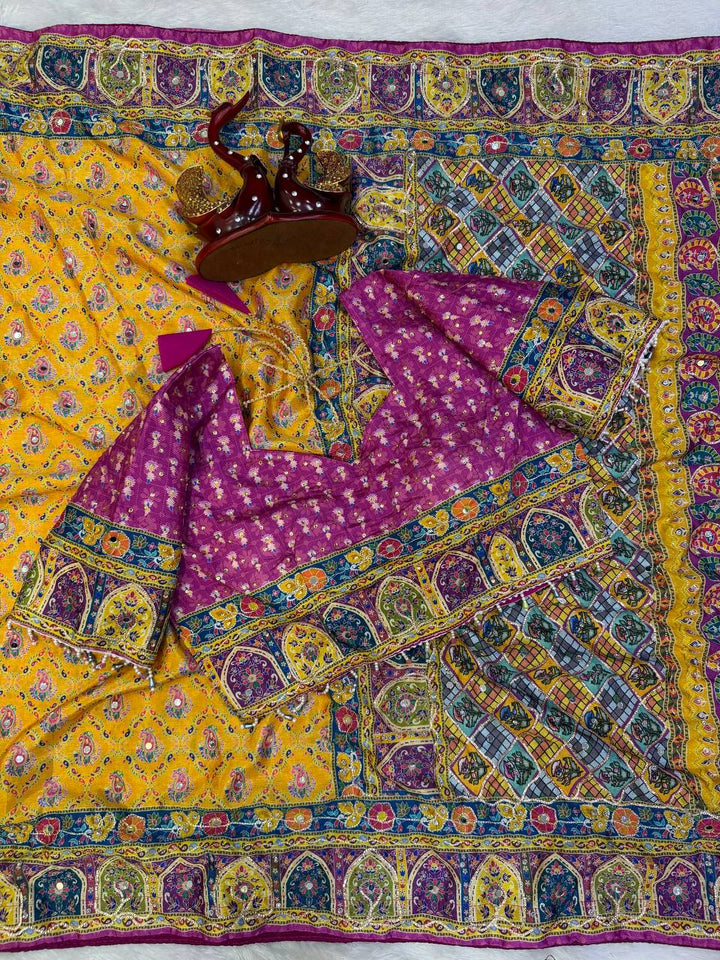 Royal Mirror Grace Soft Chinnon Designer Saree