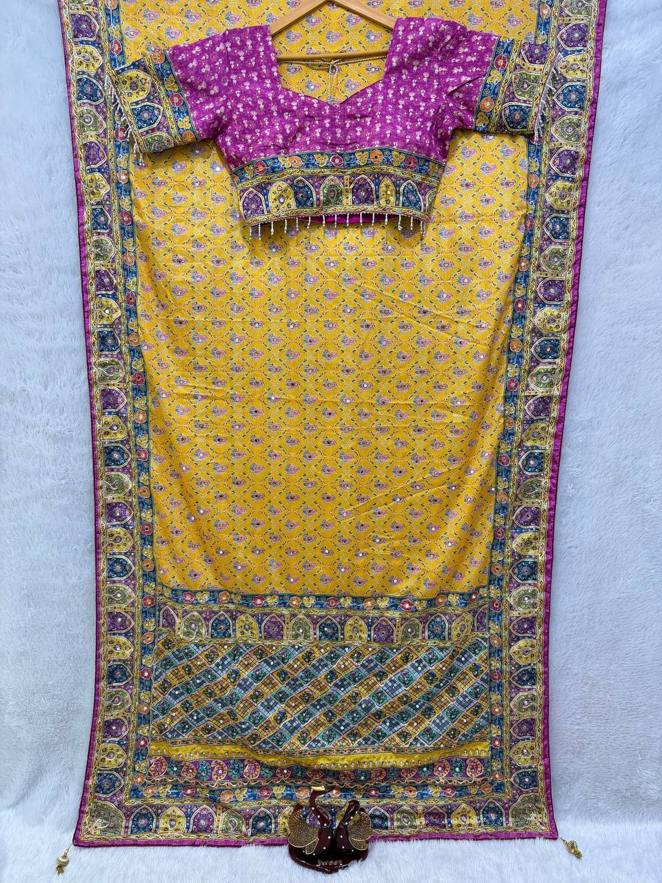 Royal Mirror Grace Soft Chinnon Designer Saree