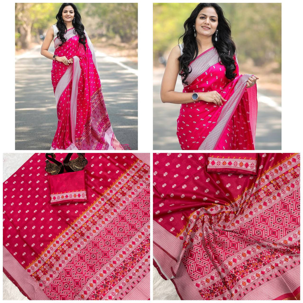 Woven Banarasi Jacquard Saree (pink)