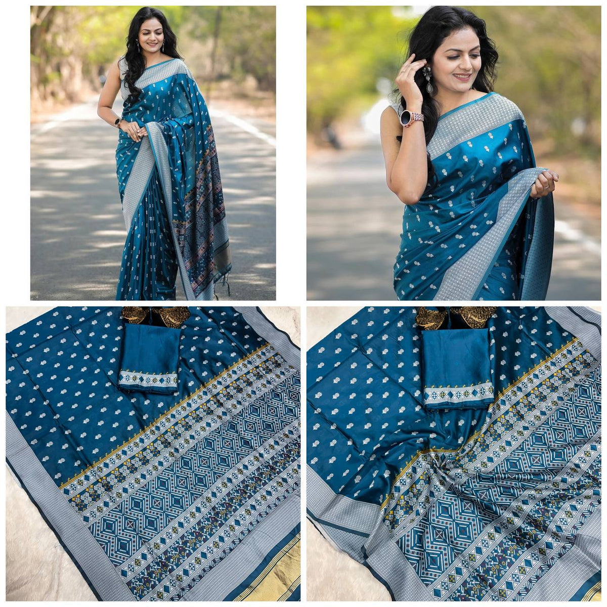 Woven Banarasi Jacquard Saree (blue)