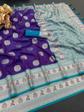 Royal purple Jacquard Elegance Saree with Designer Pallu