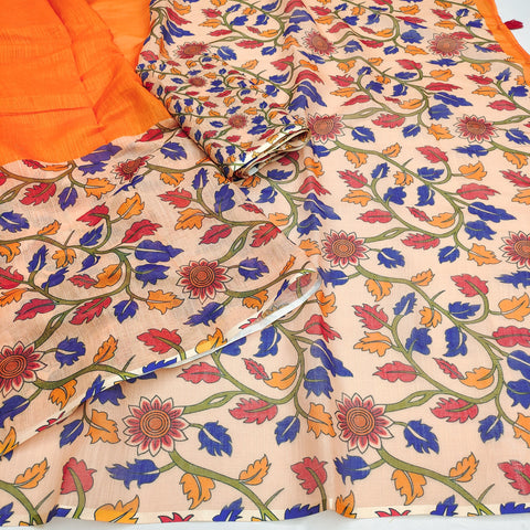 Kalamkari Heritage Linen Cotton Saree